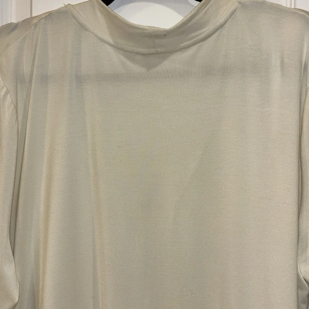 LOGO by Lori Goldstein Cream Light Weight Jacket HiLo Floral Sheer Ruffle Hem